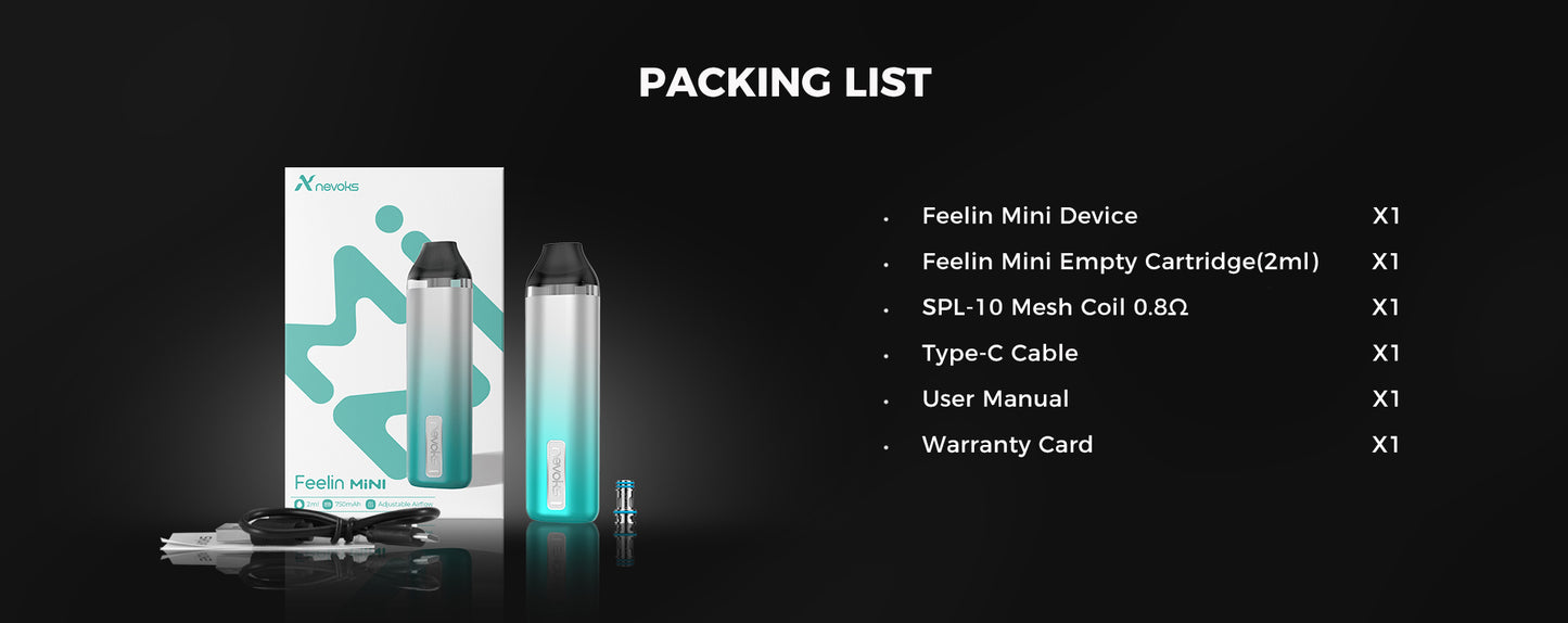 Original Nevoks Feelin Mini Kit 750mAh Battery 2ml Pod Cartridge Fit SPL10 Resistance Coil Vape Kit Free Shipping