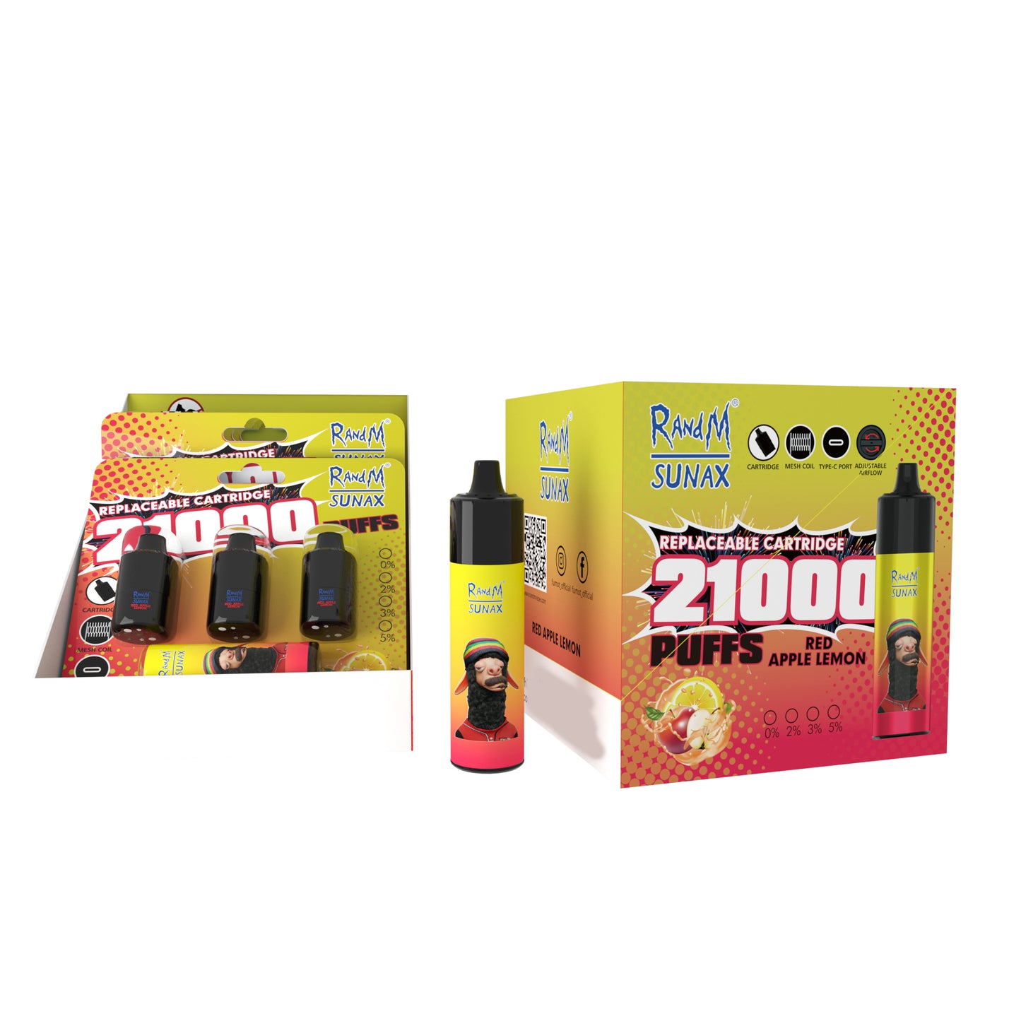 Original RandM SUMAX 21000 (3*7000 Puffs) Replaceable Airflow Capacity Vape Pod Kit (Free Shipping)