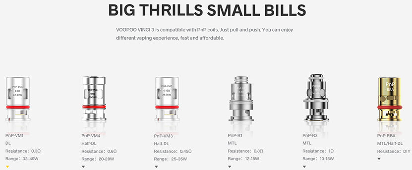 Original VOOPOO VINCI 3 Kit 1800mAh Battery 4ml Top Filling 50W Pod Mod Fit PnP Coil Free Shipping