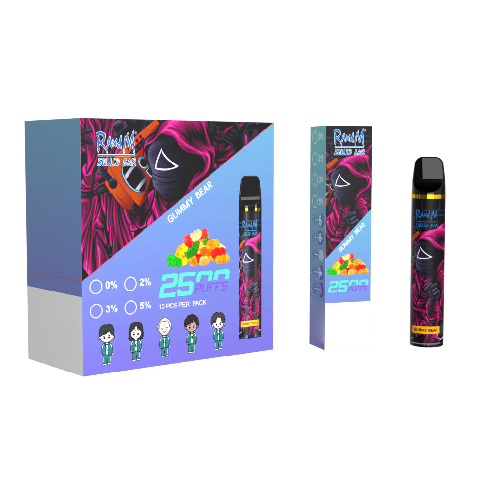 Original RandM Squid Bar 2500 Puffs Vape Kit Device (Free Shipping)