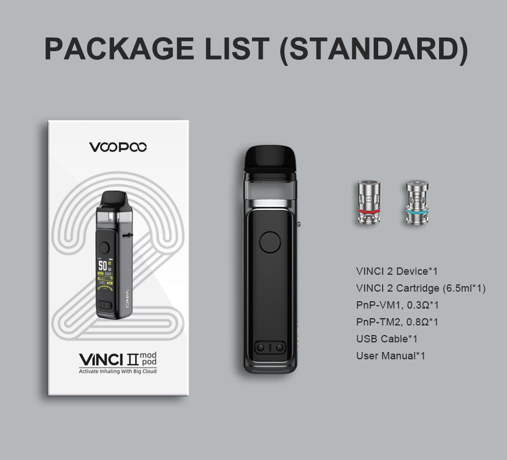 Original VOOPOO VINCI 2 Pod Mod Kit 50W 6.5ml 1500mAh Built-In Battery Vape Kit Free Shipping