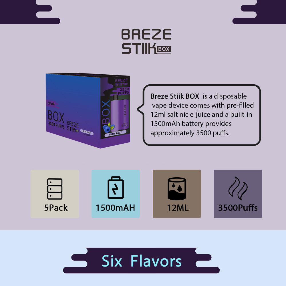 Breze Stiik Box 3500 Puffs 8ml 950mAh Vape Kit (Free Shipping)