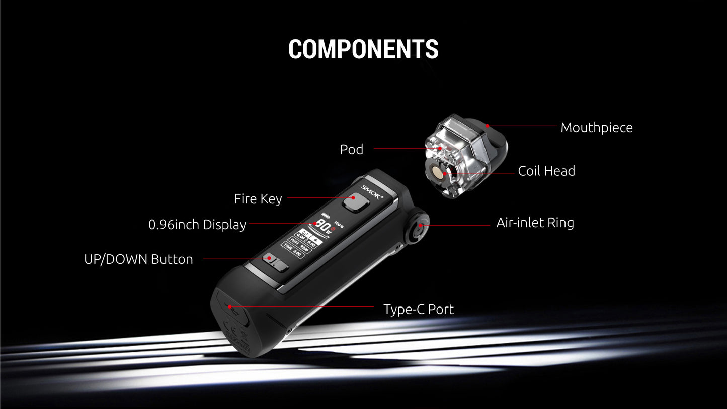 Original SMOK IPX 80 Pod Mod Kit 3000mAh Vaporizer 5.5ml RPM 2 Cartridges Pod Coils Free Shipping