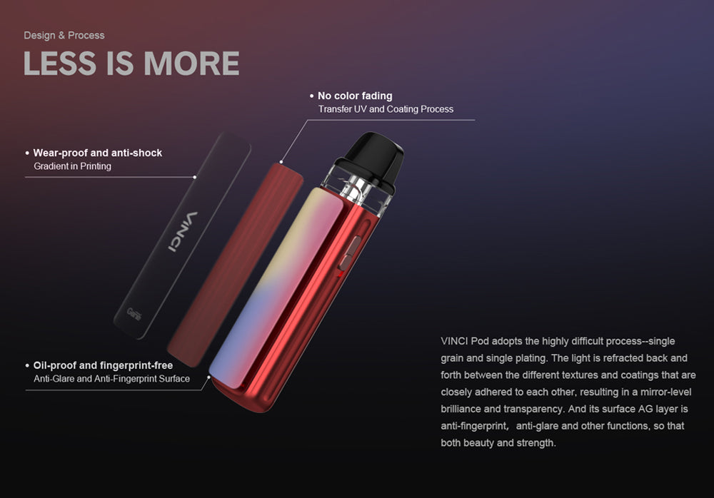 Original VOOPOO Vinci Pod Kit 15W 800mAh Battery Vape Resistance Cartridge Adjustable Airflow System Free Shipping