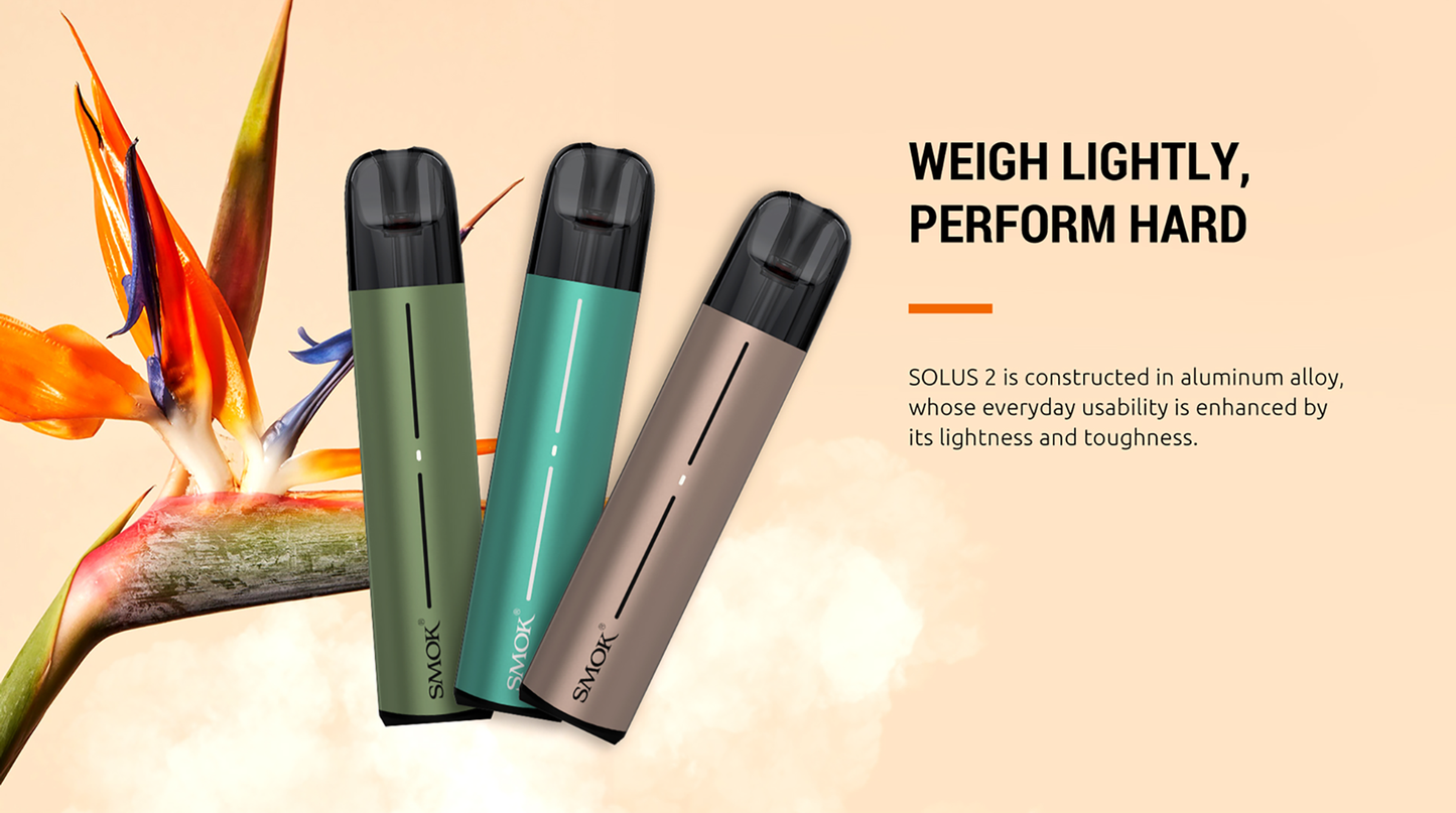 Original SMOK Solus 2 Pod Kit 700mAh Battery 15W With 2.5ML Meshed Pod Cartridge Vaporizer Free Shipping