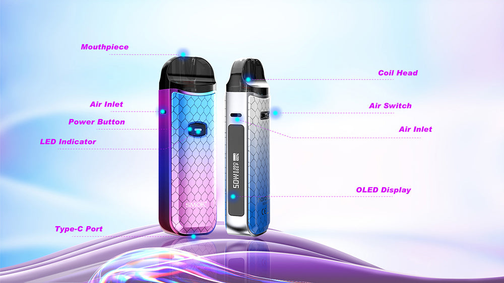 Original SMOK Nord 50W Vape Kit 50W 1800mAh Battery 4.5ml Vaporizer Free Shipping