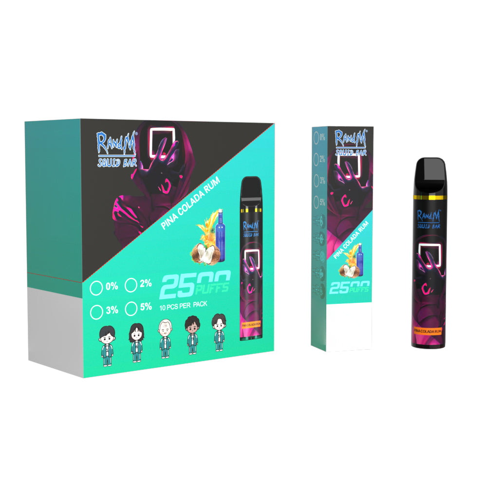 Original RandM Squid Bar 2500 Puffs Vape Kit Device (Free Shipping)