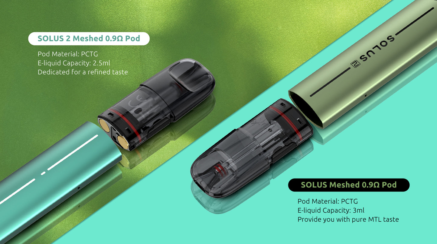 Original SMOK Solus 2 Pod Kit 700mAh Battery 15W With 2.5ML Meshed Pod Cartridge Vaporizer Free Shipping