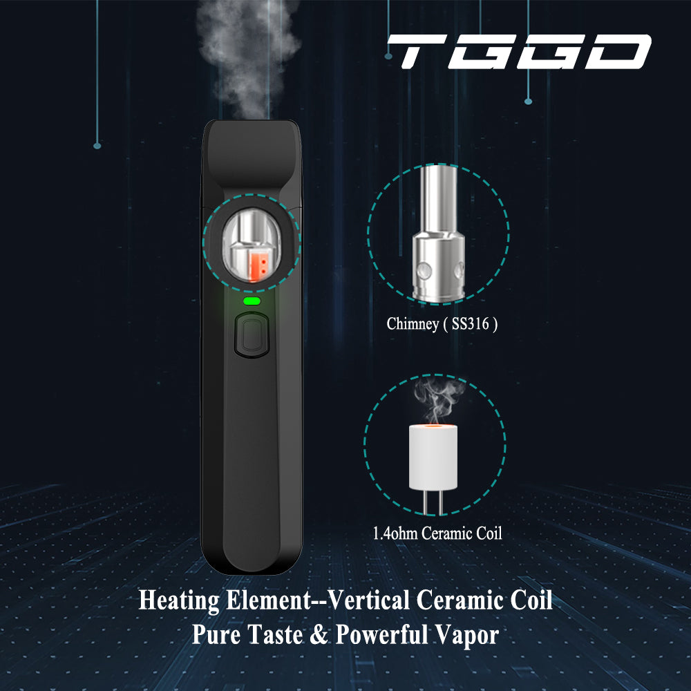 Original TGGD Vape Pen Pod Kit 270mah Rechargeable Battery 1ml Ceramic Coil Free Shipping