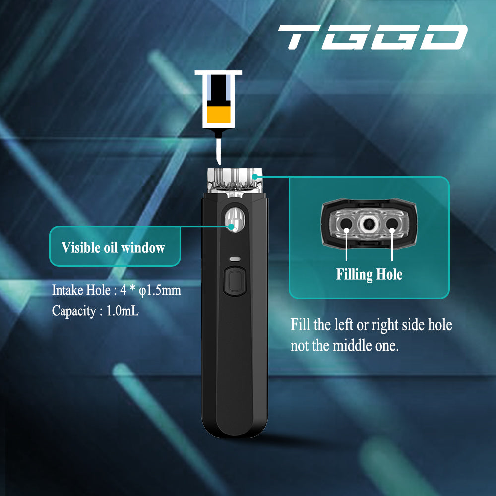 Original TGGD Vape Pen Pod Kit 270mah Rechargeable Battery 1ml Ceramic Coil Free Shipping