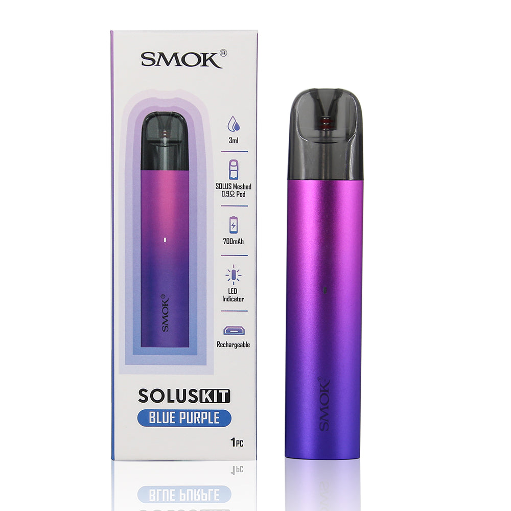 Original SMOK SOLUS Pod Kit 15W 700mAh 2.5ml Cartridge Meshed 0.9ohm Vape Free Shipping