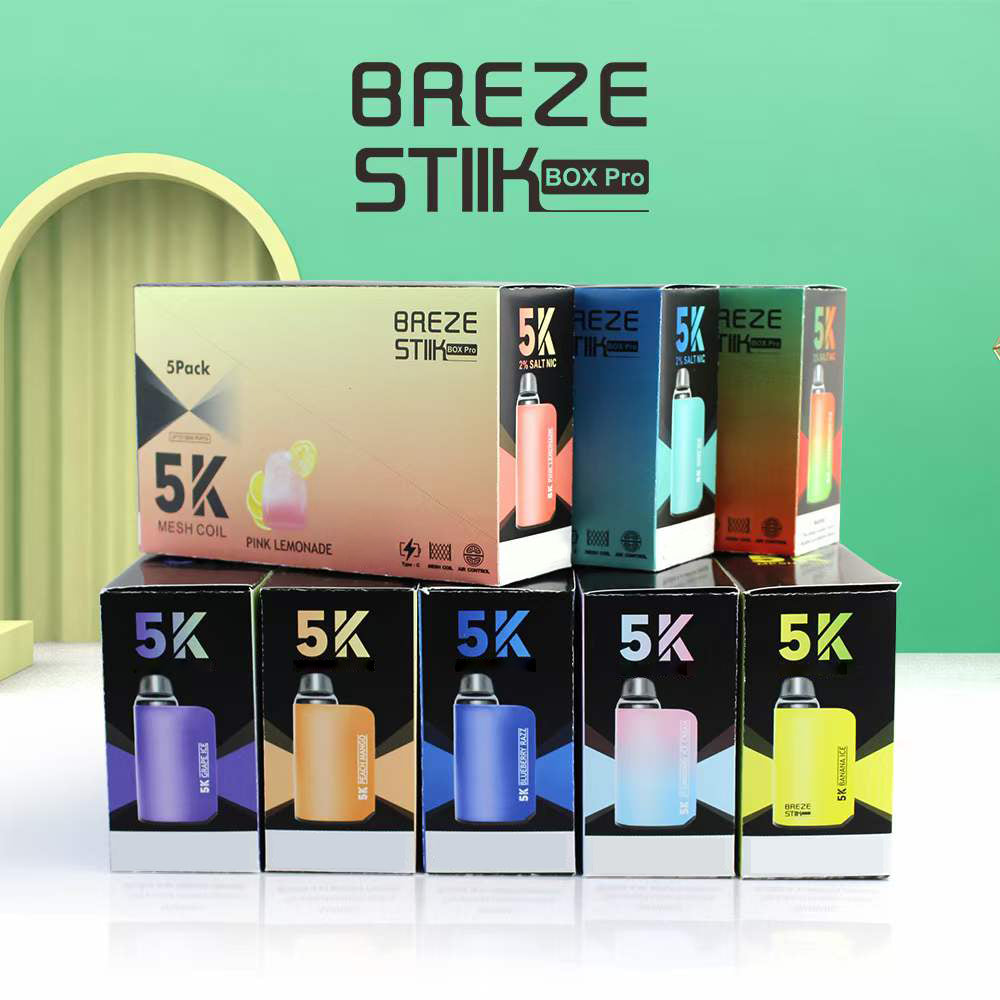 Original Breze Stink Box Pro 5000 puffs 950mAh 12ml Large Capacity Vape Kit Device (Free Shipping)