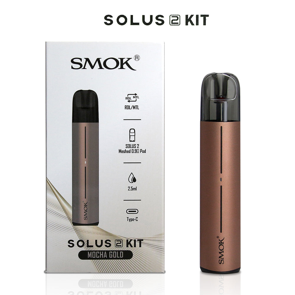 Original SMOK Solus 2 Pod Kit 700mAh Battery 15W With 2.5ML Meshed Pod Cartridge Vaporizer Free Shipping