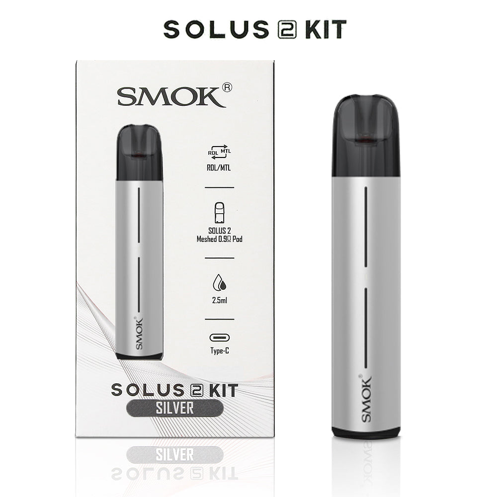 Original SMOK Solus 2 Pod Kit 700mAh Battery 15W With 2.5ML Meshed Pod Cartridge Vaporizer Free Shipping