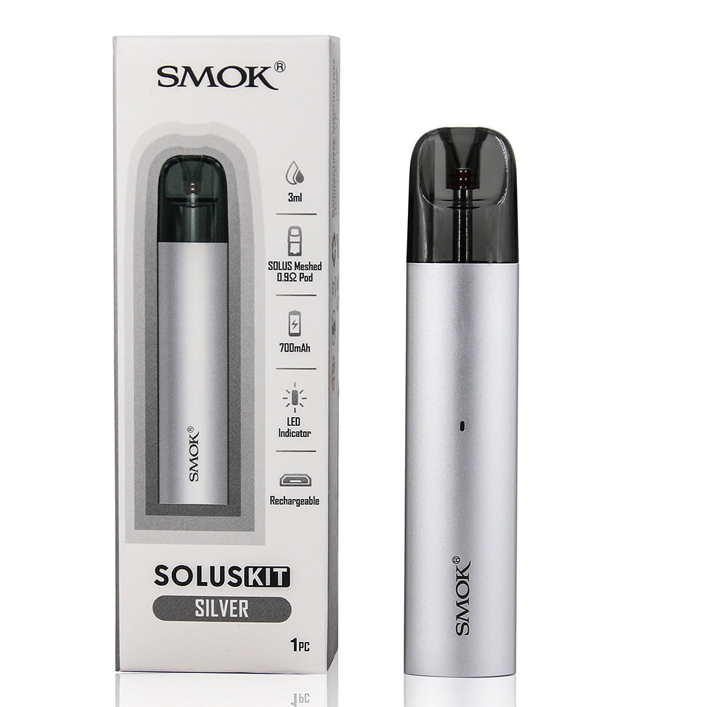 Original SMOK SOLUS Pod Kit 15W 700mAh 2.5ml Cartridge Meshed 0.9ohm Vape Free Shipping