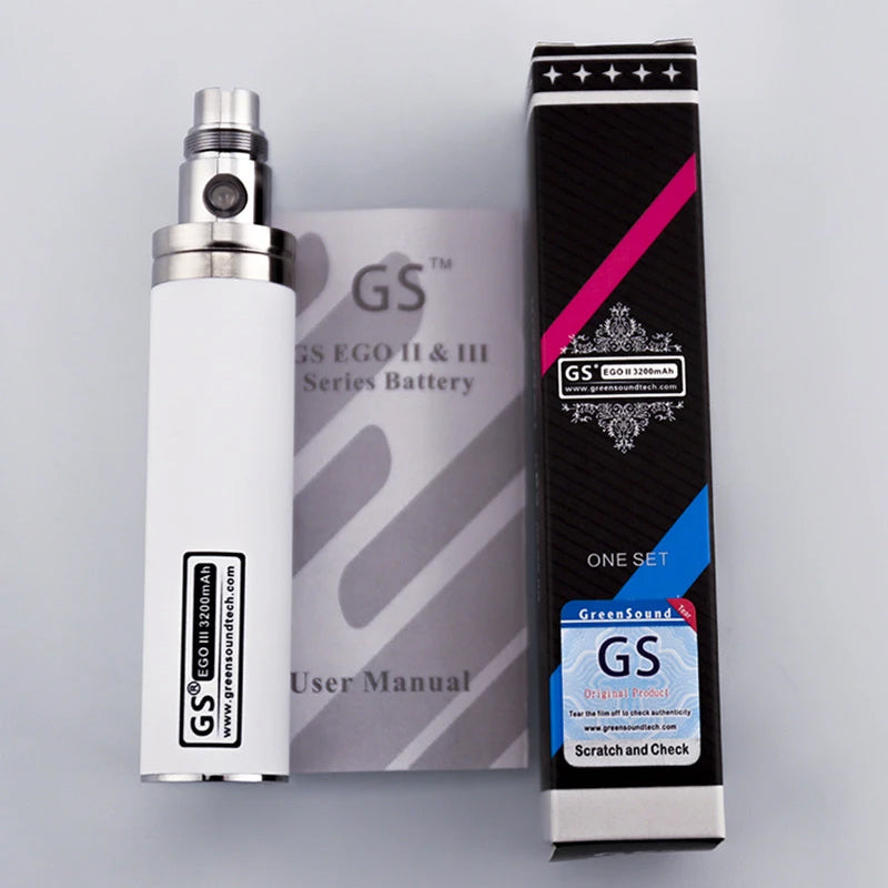 Original GS Ego III 3200mah Ecig Battery 510 Thread Vaporizer Huge Capacity Vape Pens Free Shipping